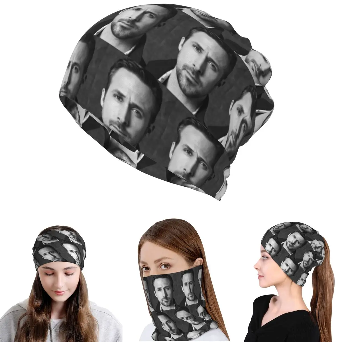 Canadian Musician Ryan Gosling Bandana Halstuch, Maske, Schal, multifunktionale Kopfbedeckung, Mütze, Unisex, für Erwachsene, atmungsaktiv