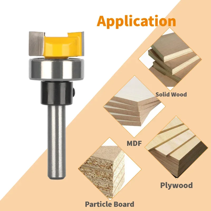 Face Mill 6MM 6.35MM 8MM D19.05MM Pattern Router Bit Woodworking Milling Cutters for Wood Bit Face Mill Carbide Cutter End Mill