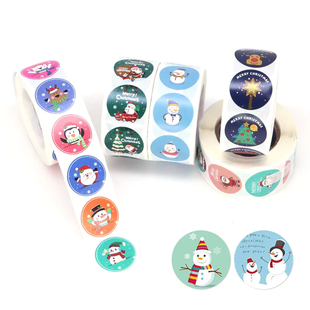 500pcs Merry Christmas Stickers Christmas Xmas Tags Seal Labels Stickers For DIY Gifts Baking Package Envelope Stationery Decor