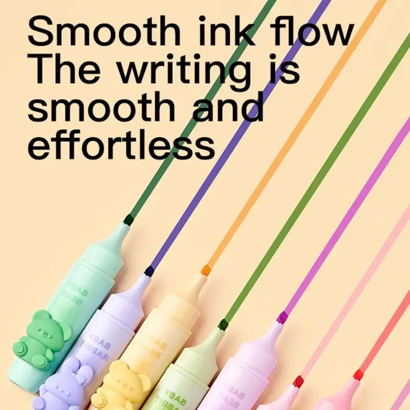 

3Pcs Soft Color Marker Highlighters Set With Friendly Materials School Classroom Organization Tools For Note Taking K1KF