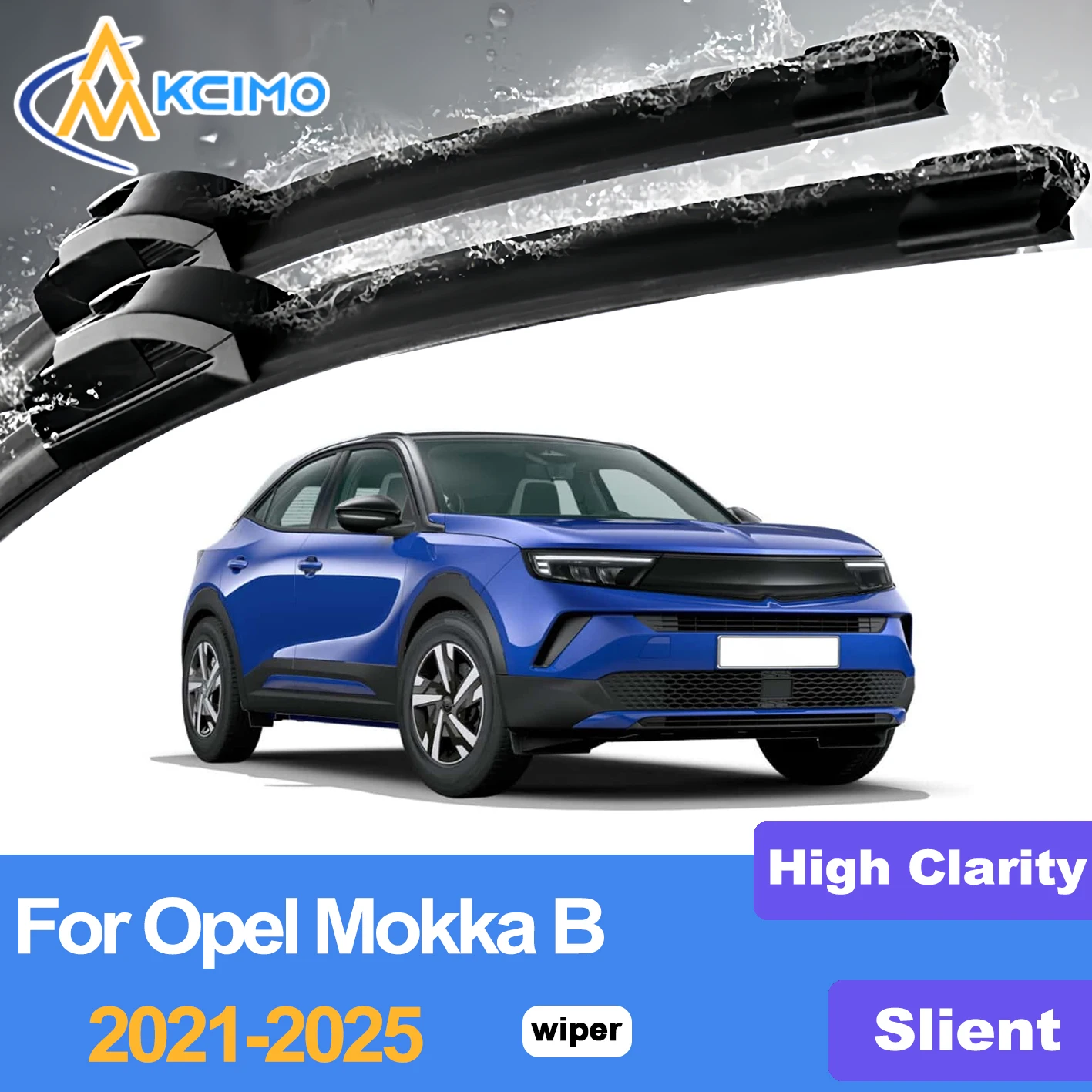 

KCIMO 2PCS Front Windshield Wiper Blades For Opel Mokka B 2021-2025, High Grade Soft Flexible Rubber Material Car Accessories