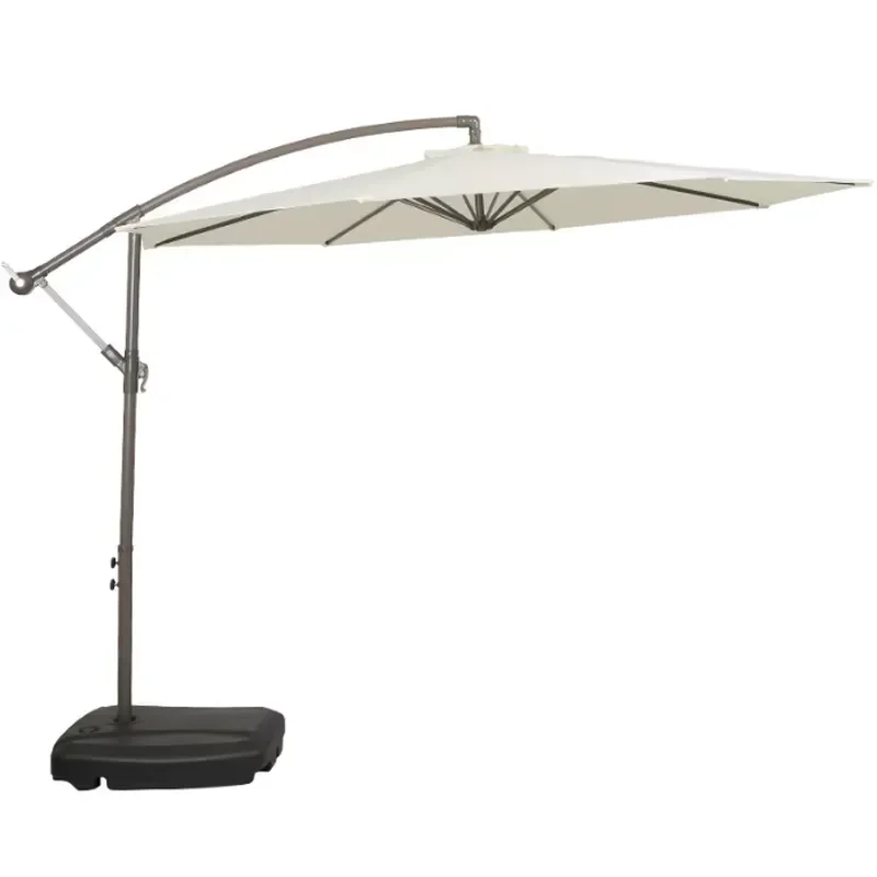 Large Cantilever Patio Umbrella Offset Design with Rotating Base and Tilt Function Customizable Colors for Outdoor Garden