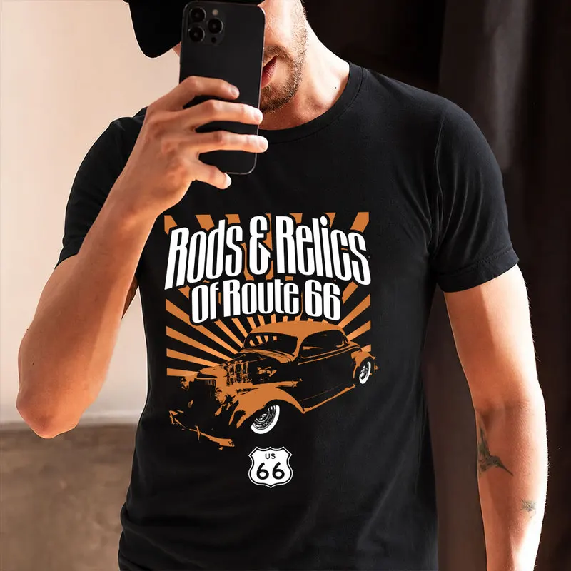 America Highway Route 66 Relics Road of Freedom Old School Gift T shirt for Biker 0716 Mother Road Graphic Clothes All Size Tees