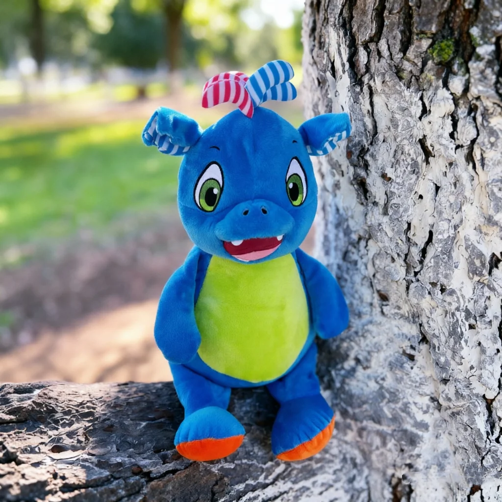 Little Dragon Kung Fu Xiao Long Plush Toy - Blue Kung Fu Dragon Stuffed Animal Cute Cartoon Cuddle Pillow for Kids Birthday Gift