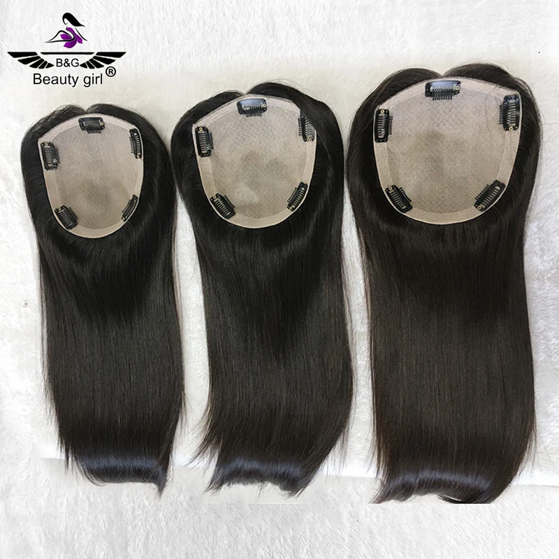 

Guangzhou Beauty Girl Hair Remy Human Hair 5.5x6 Inch Dark Brown Natural Scalp Silk Base Topper Units