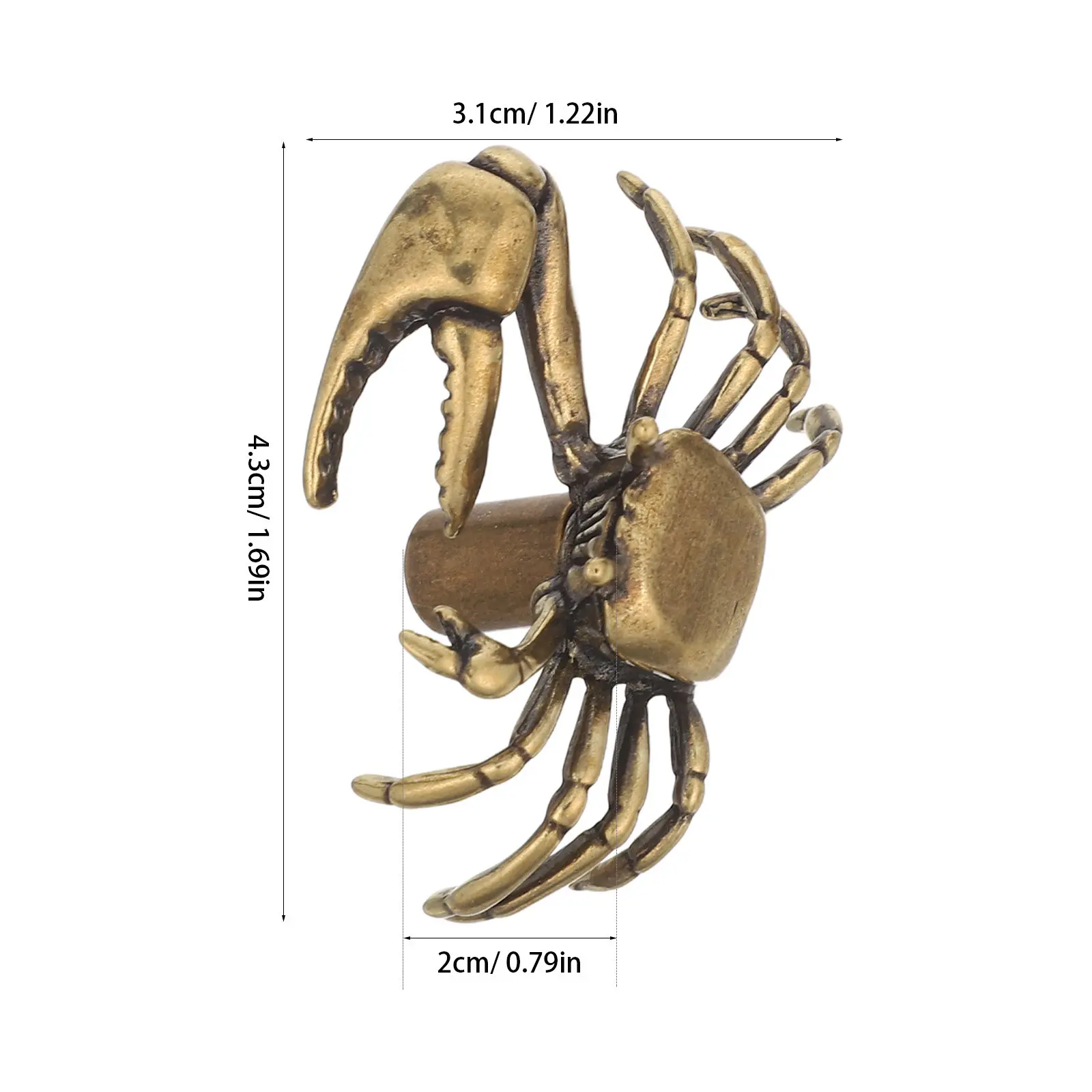 2Pcs Brass Crab Cabinet Knobs Unique Nautical Drawer Pulls for Kitchen Wardrobe Dresser Door Handles Decorative Door Handles