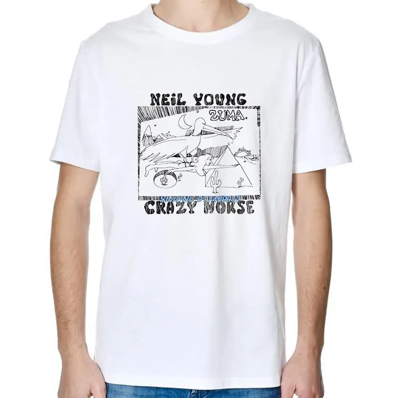 Neil Young Crazy Horse Zuma Folk Rock Vintage Hipster T-Shirt Tops Tee Shirts Graphic T Shirts Oversized Short Sleeve T-Shirt