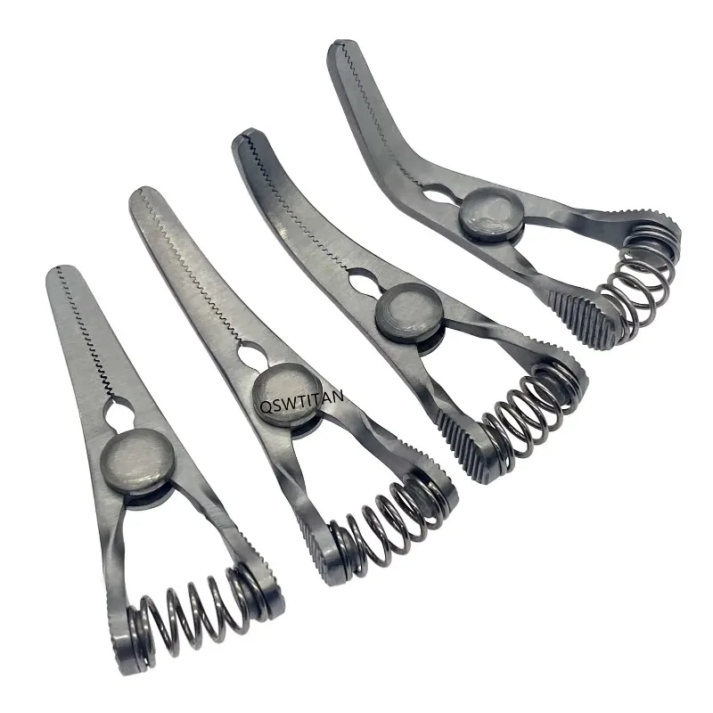 Micro Haemostatic Clip Bulldog Clamps Spring Hemostatic Clip With Serrated Jaw stainless steel Microsurgical Instrument