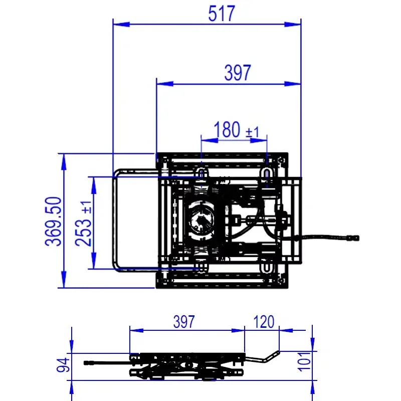 Bus Seat Suspension Base, Truck Pneumatic Air Suspension for Truck Driver's Seat Air suspension shock-absorbing base