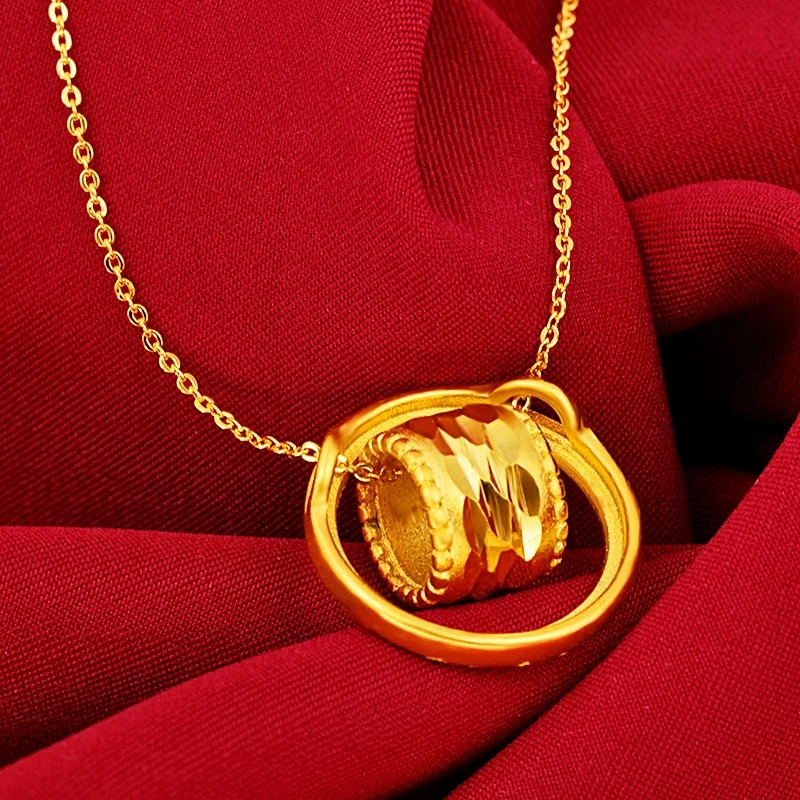 

Pure Gold & Warm Smart Cylinder Pendant Necklace For Women 24K Gold AU999 | Fine texture, soft luster