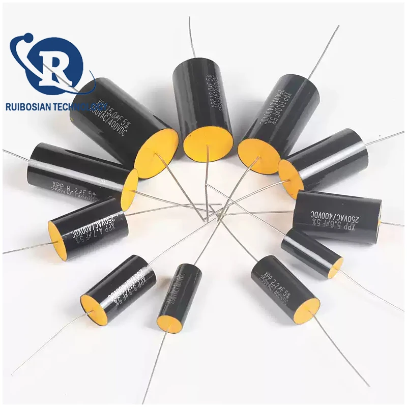 400V Black round yellow rubber stepless axial polypropylene capacitor XPP audiophile audio capacitor 0.56/2.2/3.3/4.7/6.8UF-47UF