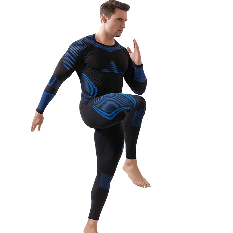 

PRAYGER Winter Warm Body Underwear Men Ski Quick Dry Long Johns Set Outdoors Slim Tight Tops Pants