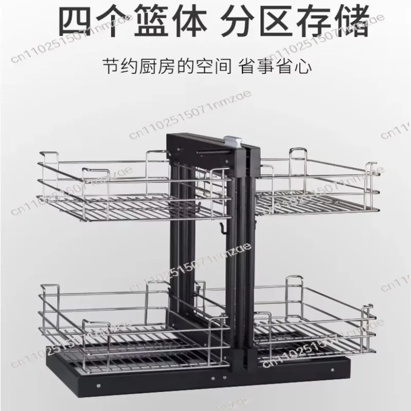 Stainless Steel Corner Kitchen Cabinet Organizer Expandable Storage Basket Corner Cabinet Accessory
