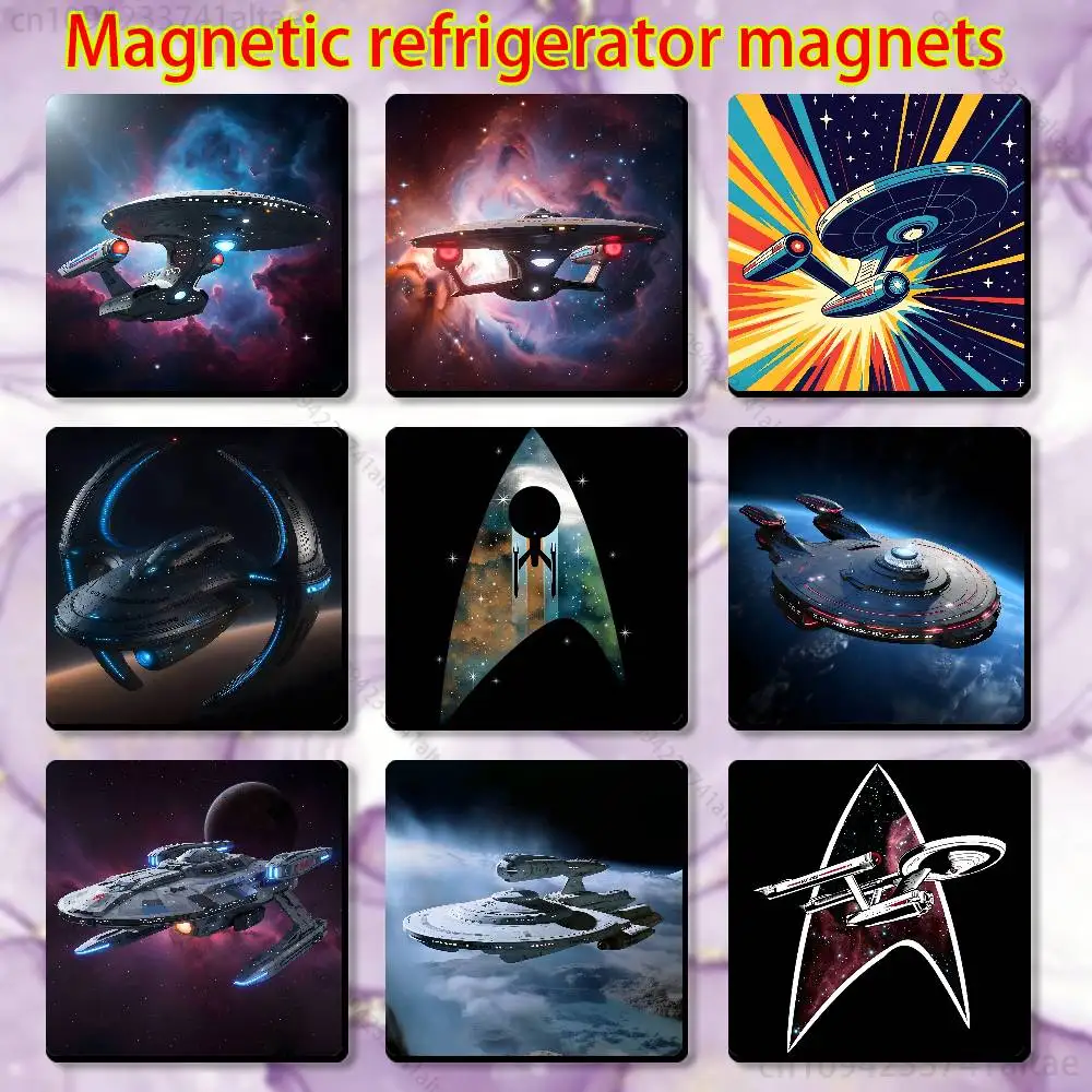 S-Star T-Trek Ships Fridge Magnet Square Stickers Personalize Home Decor Souvenirs Gift