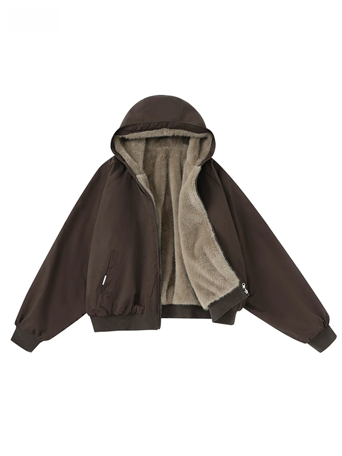 

Two-Sided Wearable Hooded Cotton Jaet Men's Trendy Brand Fur Simulation Warm Outerwear Winter New Sle Color Cas...