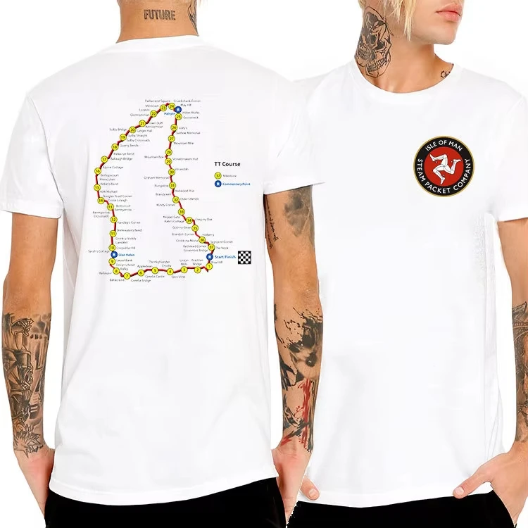 Isle of Man TT Men T Shirt Around The Island Motorcycle Motorcycle Racing Tourist Trophy Manx Men's Clothing Summer T Shirt