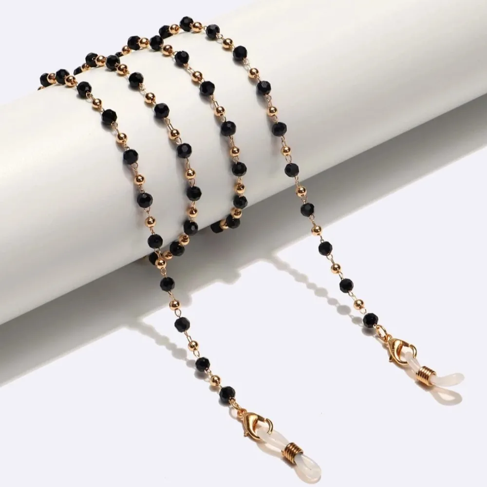 New Crystal Bead Glasses Chain Beaded Design Mask Chain Reading Glasses Lanyard Neck Strap String Eyewear Straps For Women