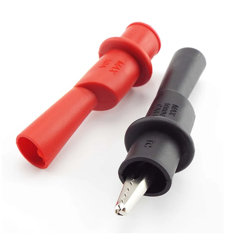1 Pair red black Probe Alligator Clip Electrical Metal Crocodile Clamp Test Accessories for Multimeter 1000V/10A Insulation a1