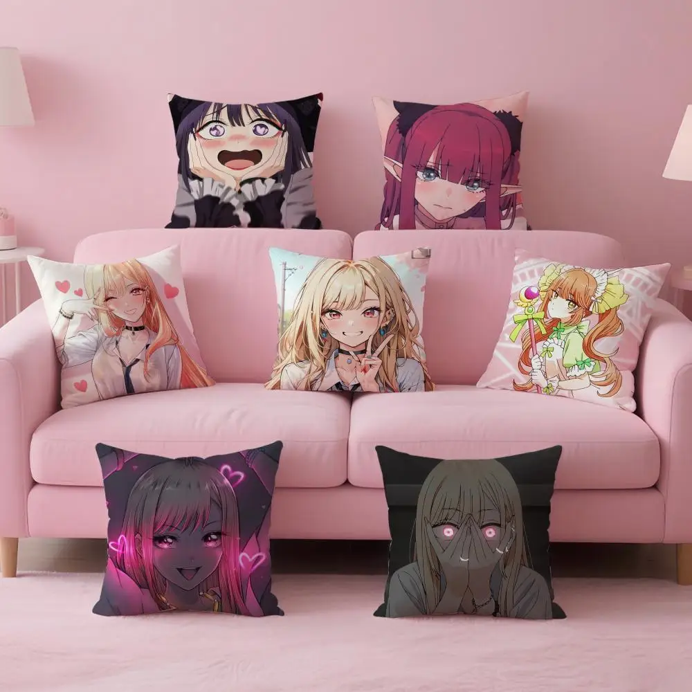 My D-Dress-Up Darling Marin Kitagawa Cushion Cover Pillow Case Soft Skin Friendly Fabric & Concealed Zipper