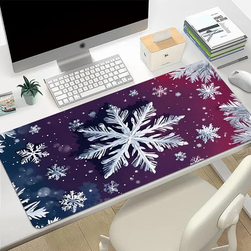VIKAMA Purple Pink Bokeh Christmas Ornament Desk Mat Mouse Pad Absorbent Machine Washable Study Stain Resistant Home Decor