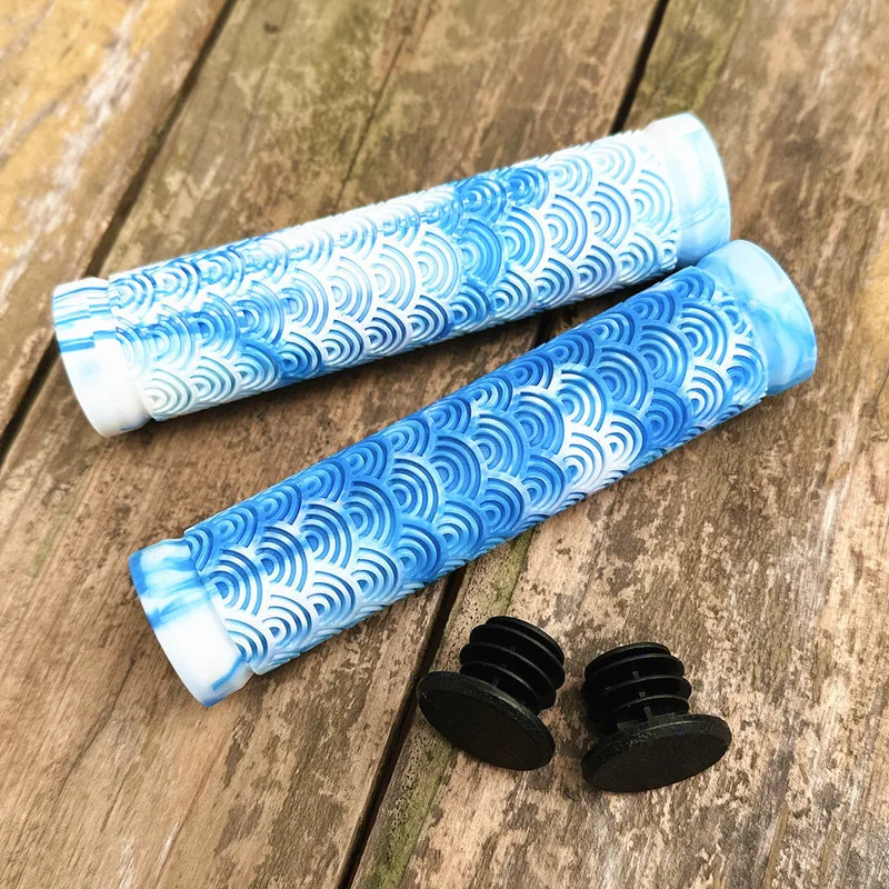 Universal Dragon Scale Pattern MTB Handle Grips, Wear-resistant Anti-slip Rubber Grips, for Bicycle Folding Bike Cycling Accesso