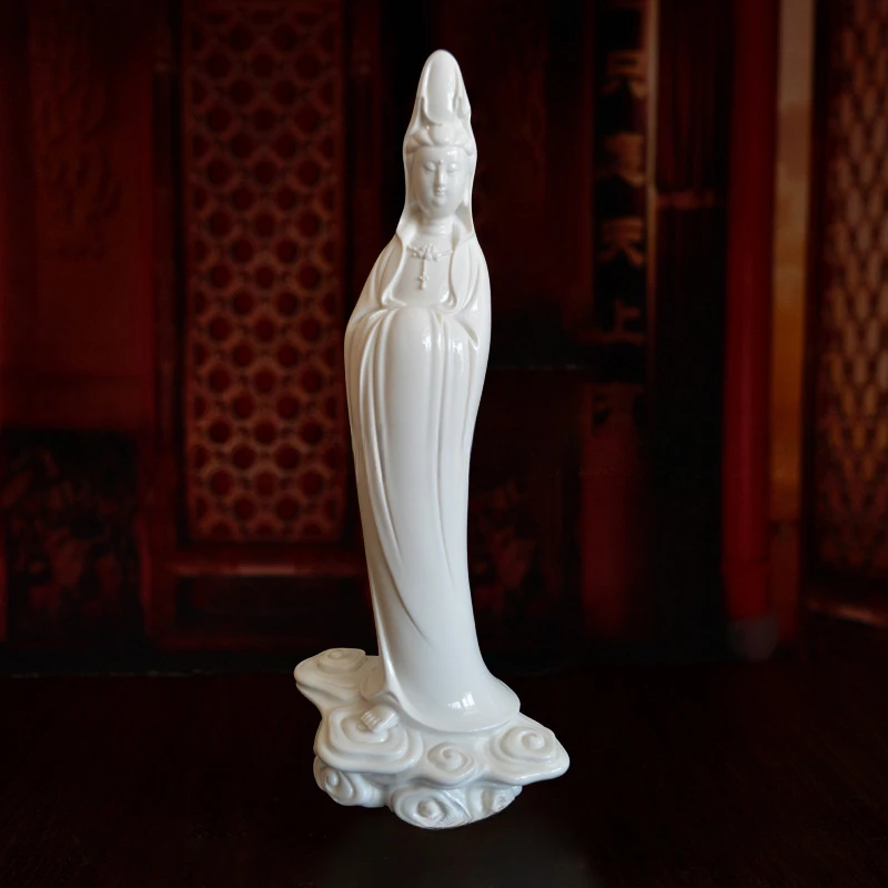 Ceramic Guanyin Home Decor Ornaments White Porcelain Buddha Statues Living Room Decoration Zen Inspired Crafts