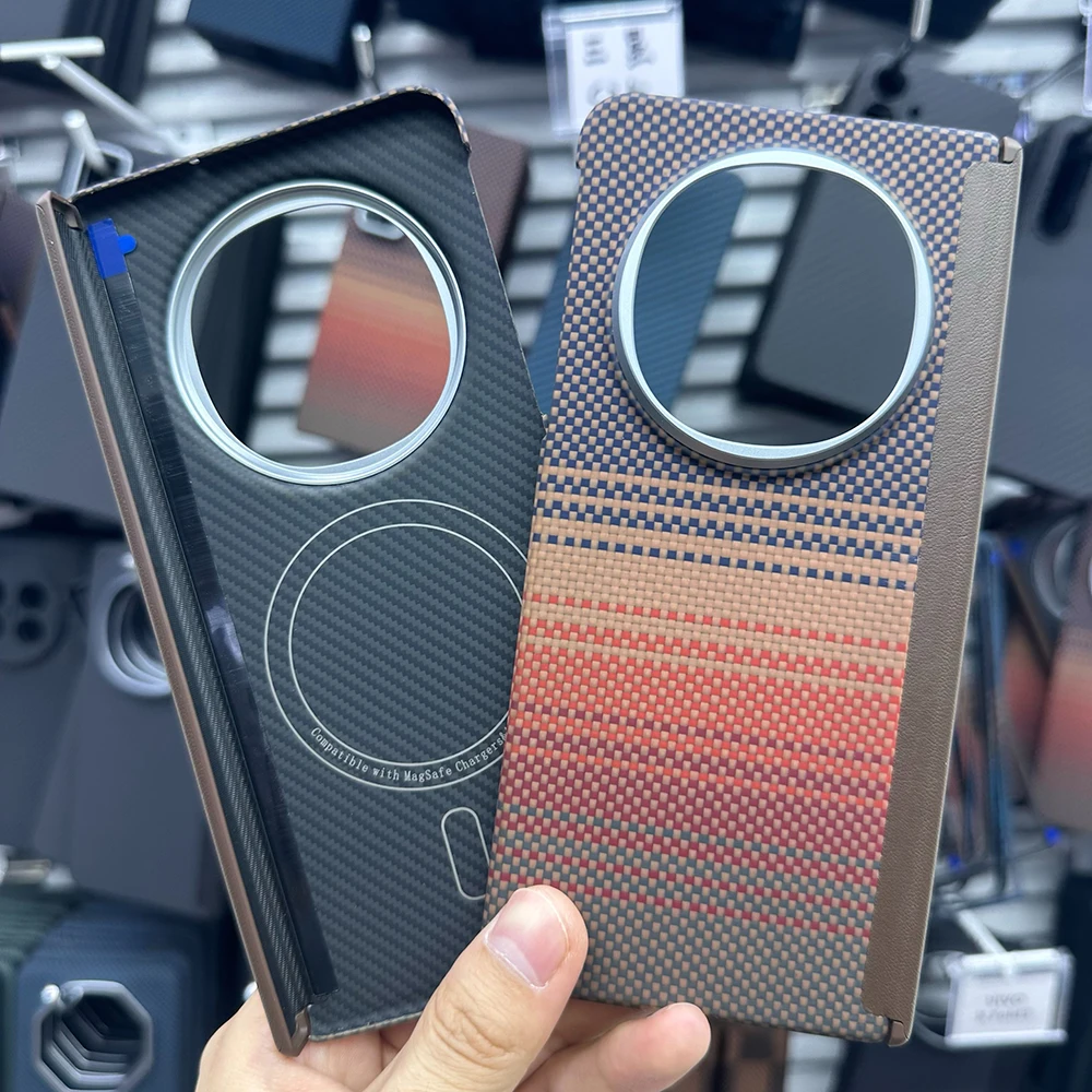 

Задняя крышка с магнитным шарниром из арамидного волокна для OPPO Find N5 Magsafe, чехол для телефона из настоящего углеродного волокна для OPPO Find N5, чехол