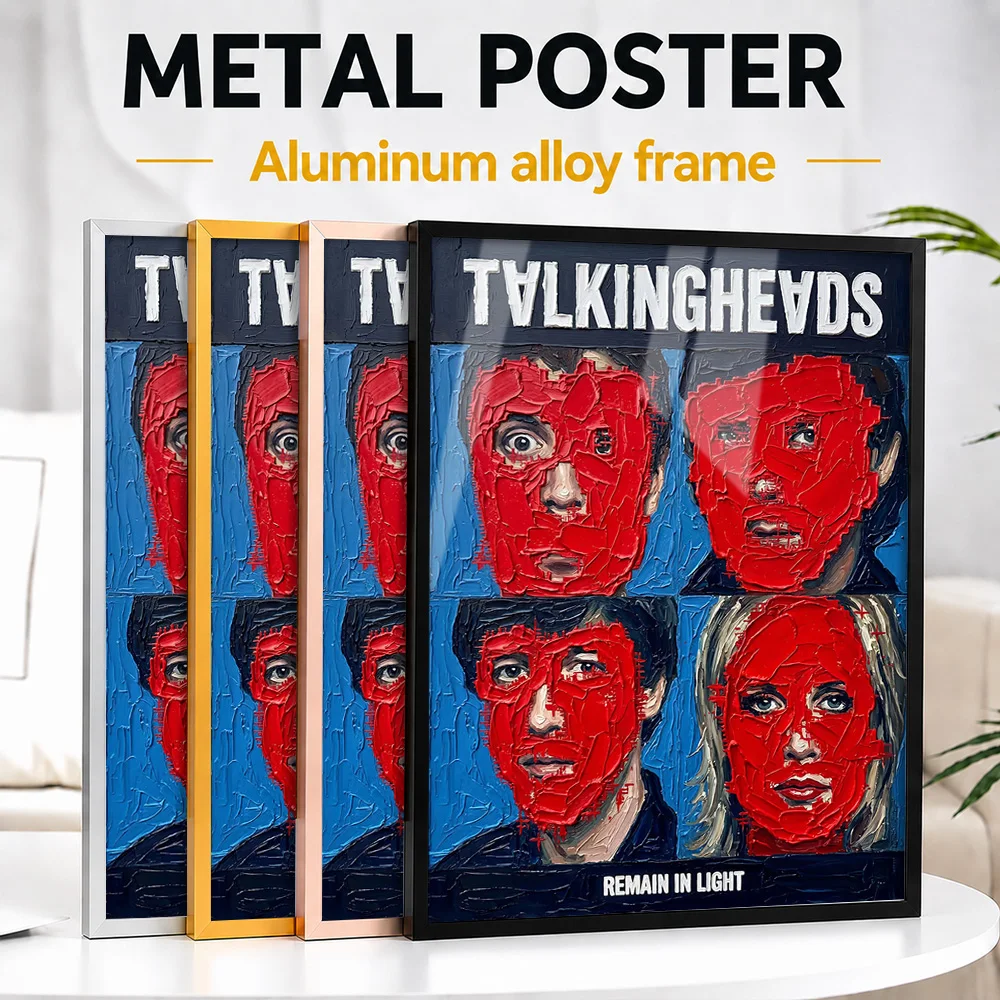 Talking Heads Remain In Light Album Cover Framed Metal Print Customized Recording Tribute Wall Art Ideal For Room Or Fan Gift