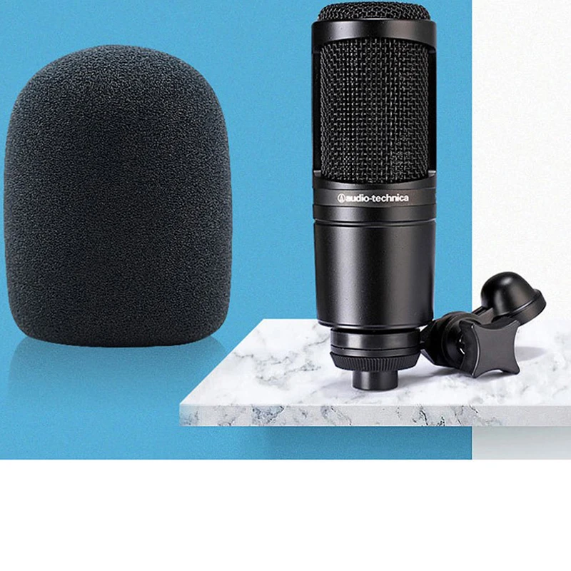 【C】1 cubierta de espuma antiviento para micrófono AT2020, filtro de espuma a prueba de viento para Audio Technica ATR2500 AT2035 AT2050 AT4040