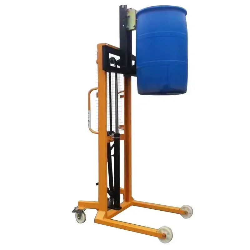 Multifunction Oil Drum Stacker Truck Three Wheels Manual Drum Rotator Handling Lifter Equipment Drum Transportation