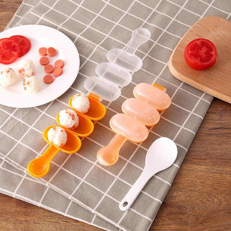 かわいいミニriceと野菜のロールモールド、肉ボールメーカー、オンギリツール、キッチンガジェット、食品グレード、pp素材、diy、1個