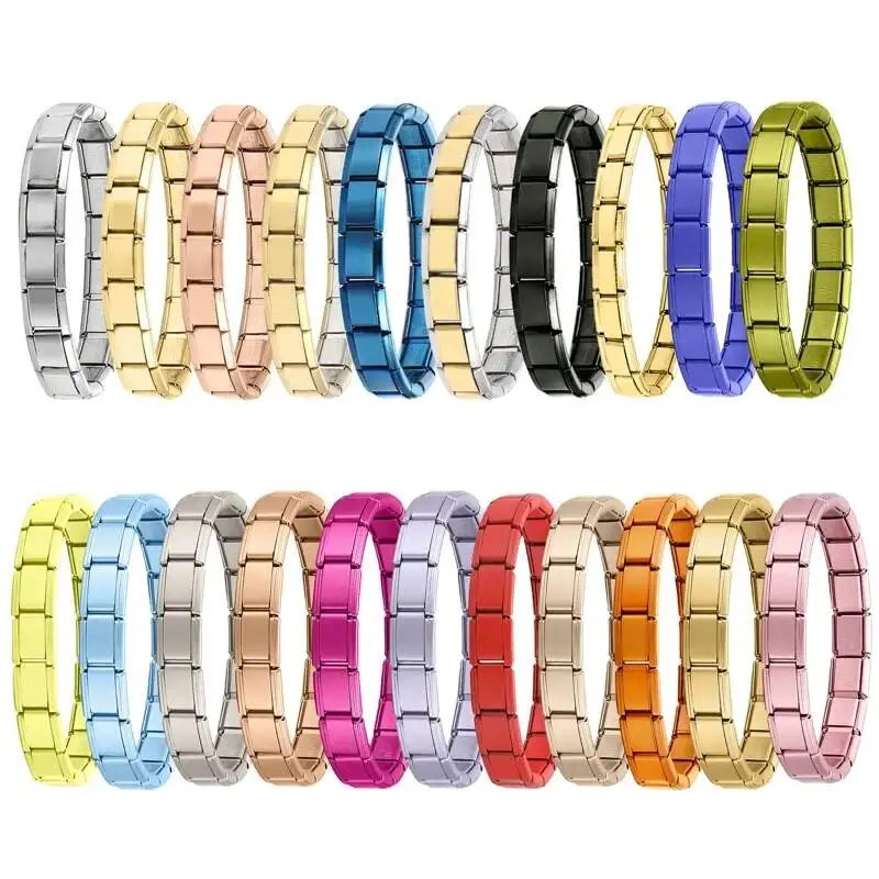 2026 New Italian Charm Bracelets DIY Basic Chain Stainless Steel Bangle Versatile Assembled Modules Ideal Gift Adaptation 9mm