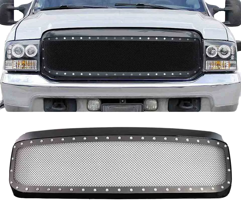 

Spedking Front Car Rivet Grille for FORD F250/F350/F450 1999 2000 2001 2002 2003 2004 Car Grille