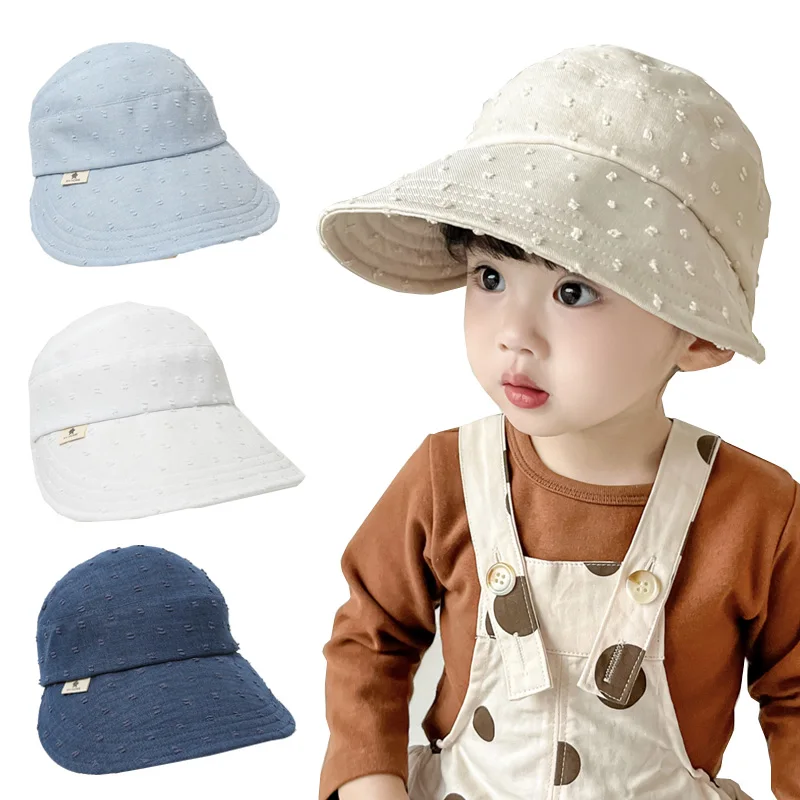 Denim Baby Summer Hat Embroidery Big Brim Children Baseball Cap Adjustable Beach Travel Kids Sun Hats for Girls Boys 2-8Y