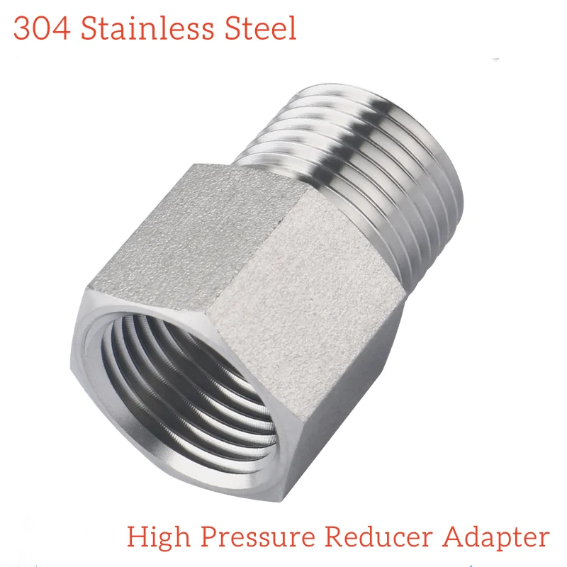 M5 M6 M8 M10 M12 M14 M16 Metric Female to Male Thread 304 Stainless Steel Pipe Fitting Reducer Adapter Connector High Pressure