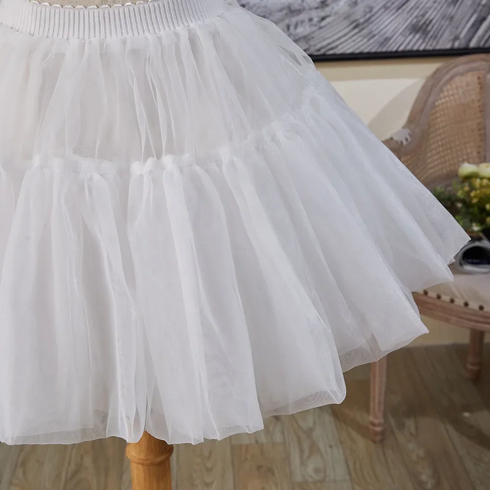 35/40Cm Underskirt Black White  Petticoat Lolita Soft Yarn Boneless Skirt Support Daily Cosplay Violence Carmen Soft Korea Japan