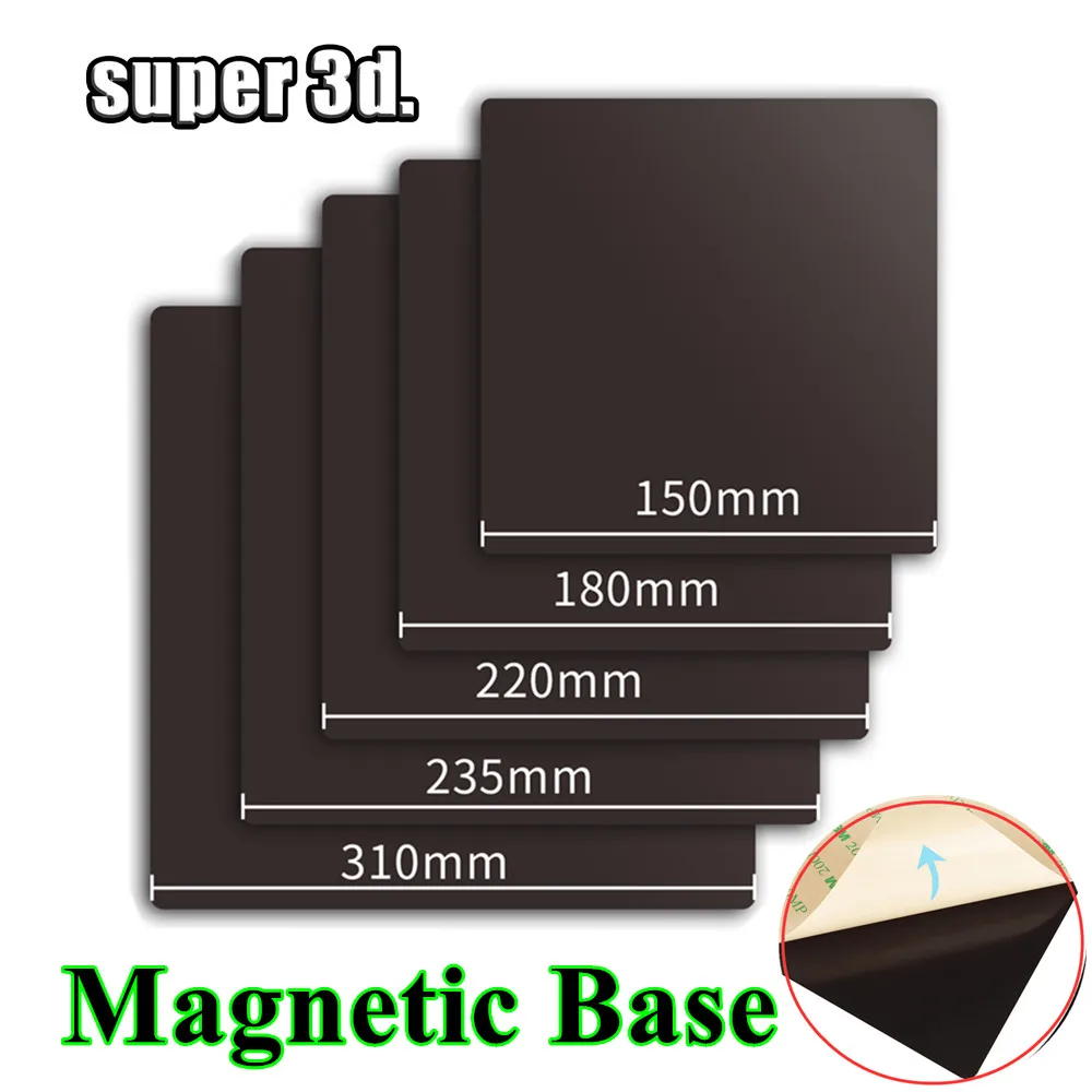 Magnetic Base 180/220/235/310/350mm Sticker With 3M Adhersive Magnetic Build Plate Tape For 3D Printer Bed Ender 3 5 KP3S CR20