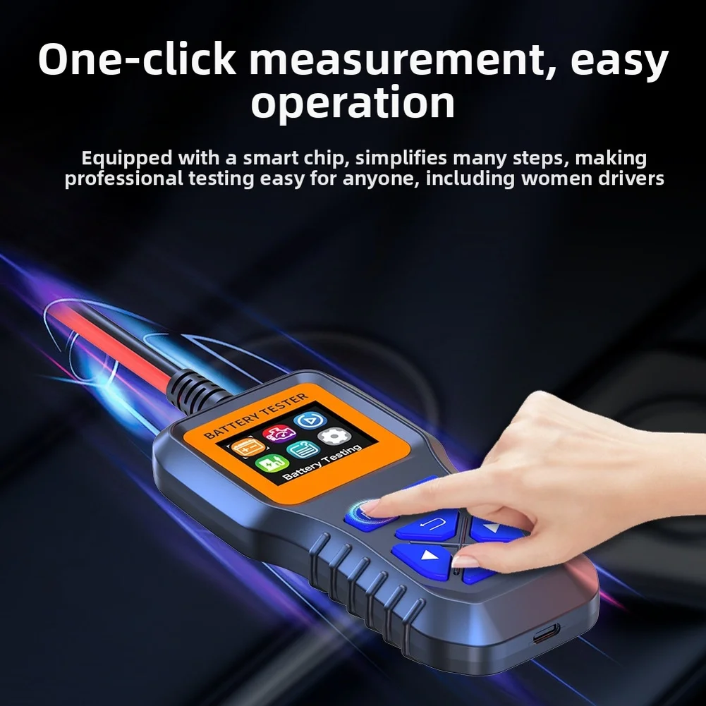

Chip Automotive Battery Analyzer 12V 24V 35V with Fast 3 Second Battery Test for Cars Motorcycles and Marine Use