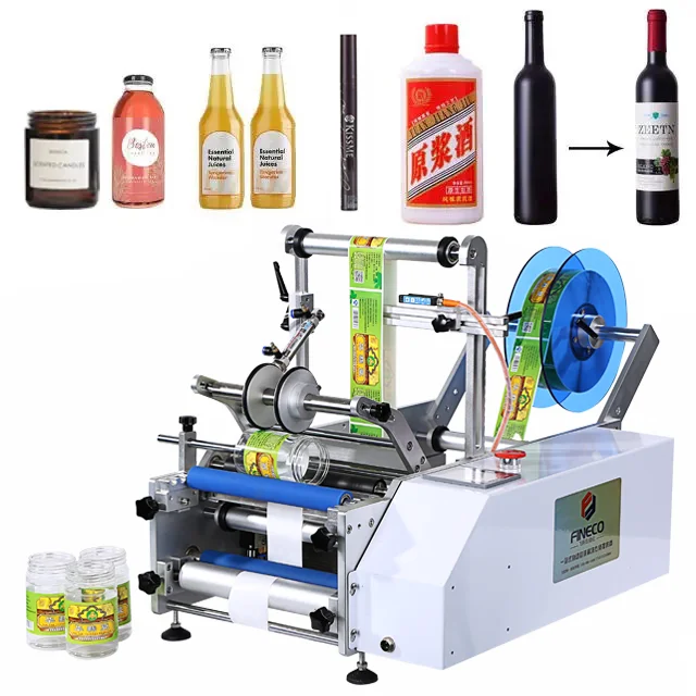 

FK603 Semi-automatic Manual Glass Round Bottle Small Tube Bottle Label With Glass Wine Round Bottle Labeling Machine