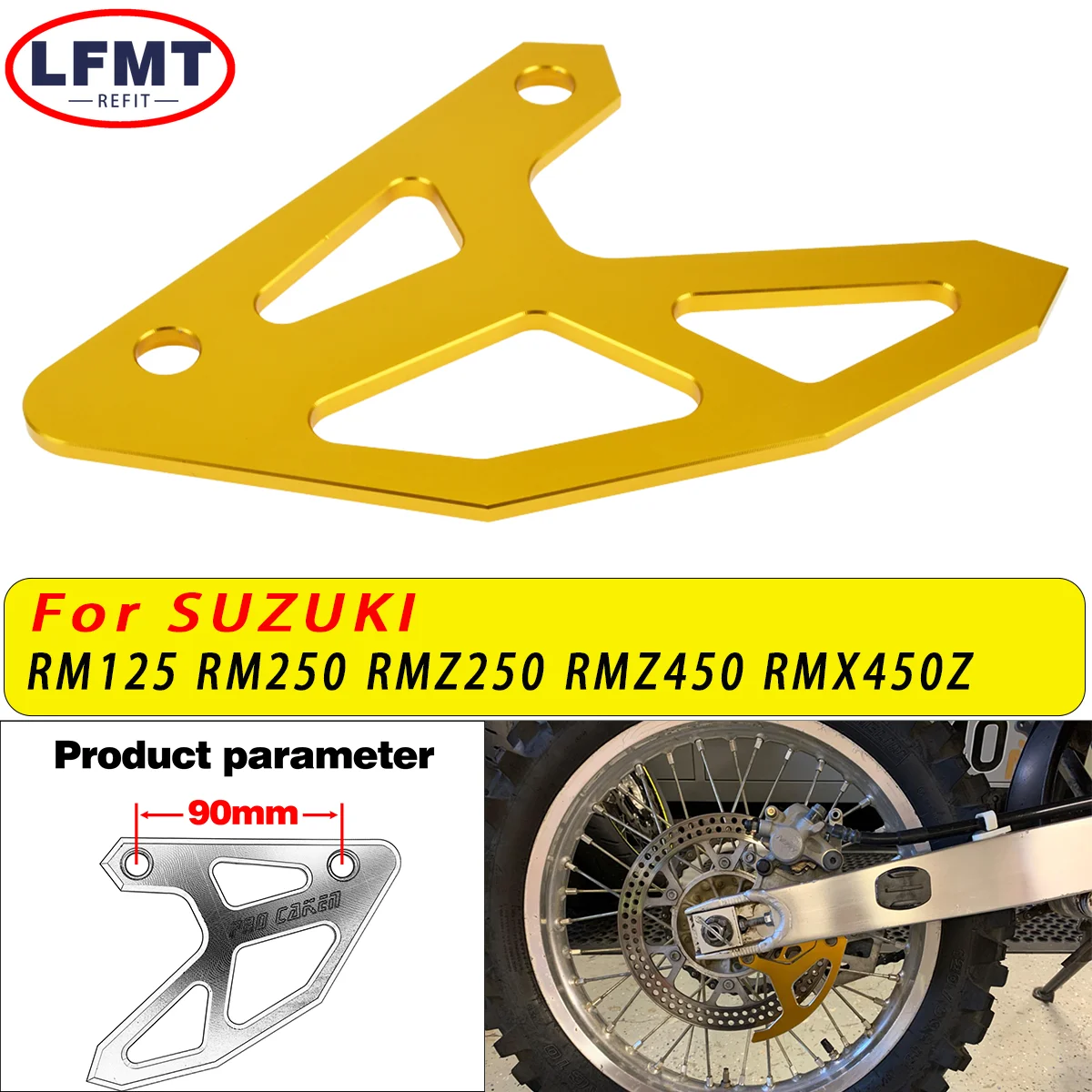 Dirt Bike Motorcycle Accessories CNC Rear Brake Disc Guard Protector Cover For Suzuki RM125 250 RMZ250 450 RMX450Z 2004-2020