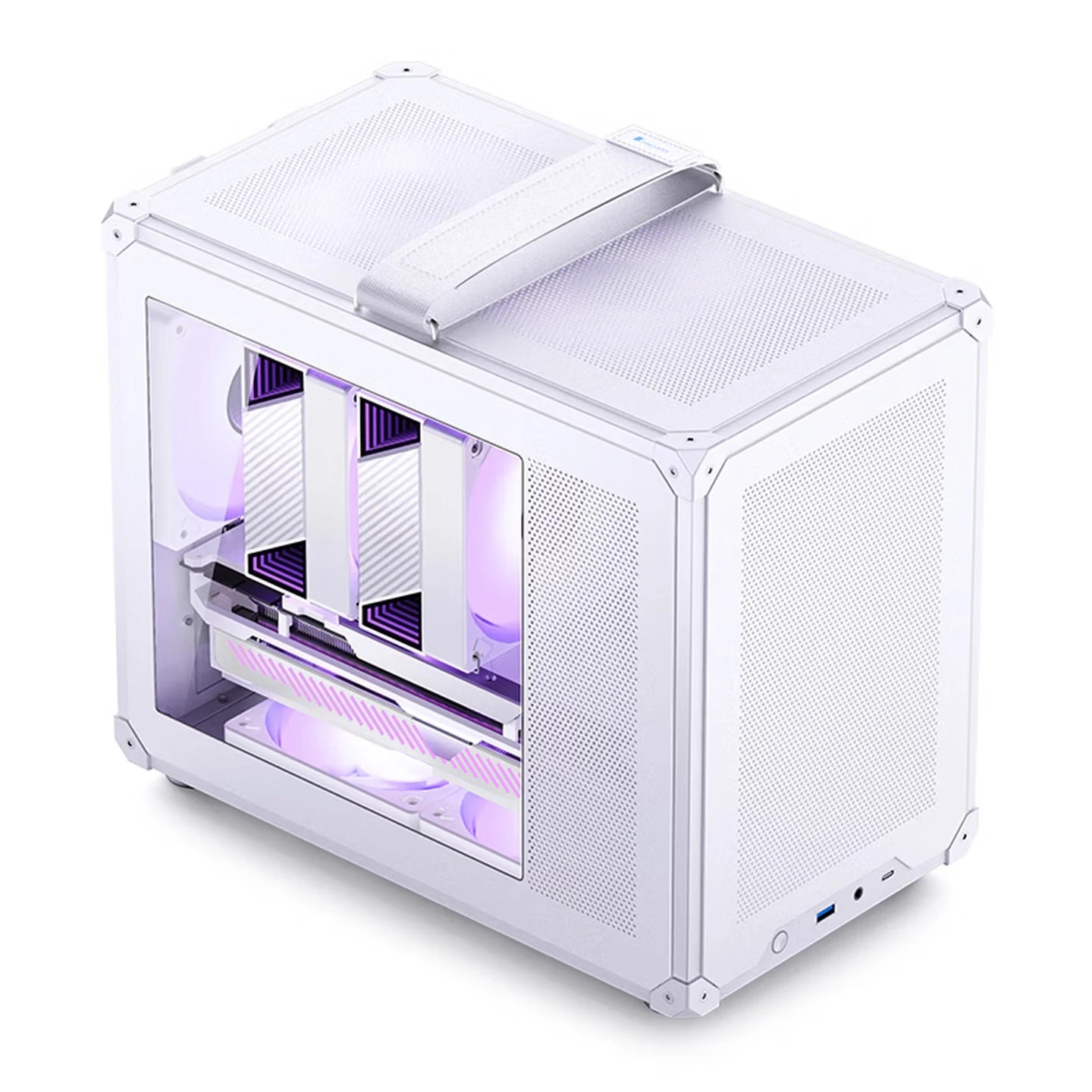 Without Fan White, Portable MATX Chassis (four-sided MESH Board/5 Fan Positions/SFX/ATX Power Supply/≤ 170mm Radiator/335mm Grap