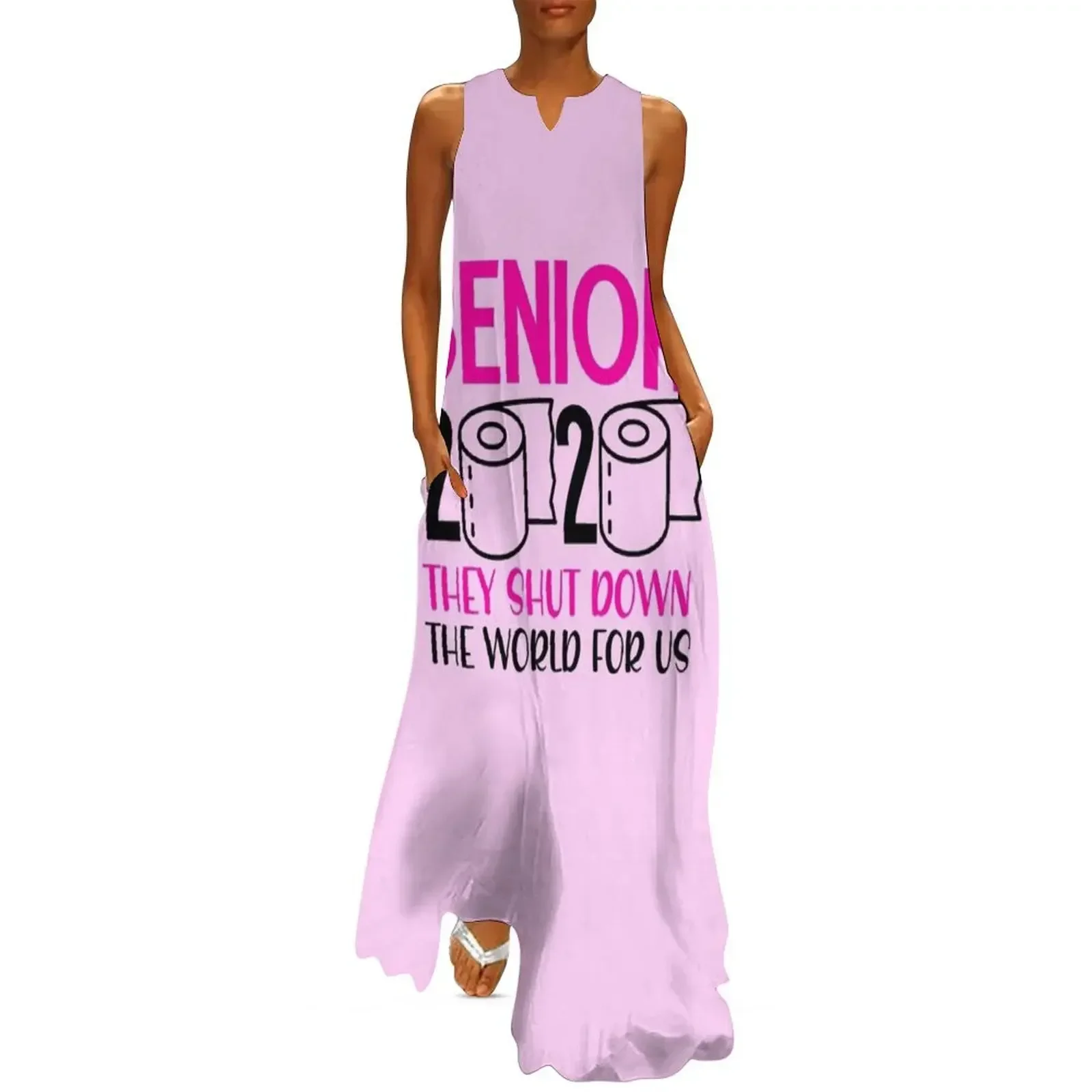 

funny senior year class of 2020 quarantine toilet paper high school graduation Long Dress bandage dress Dress