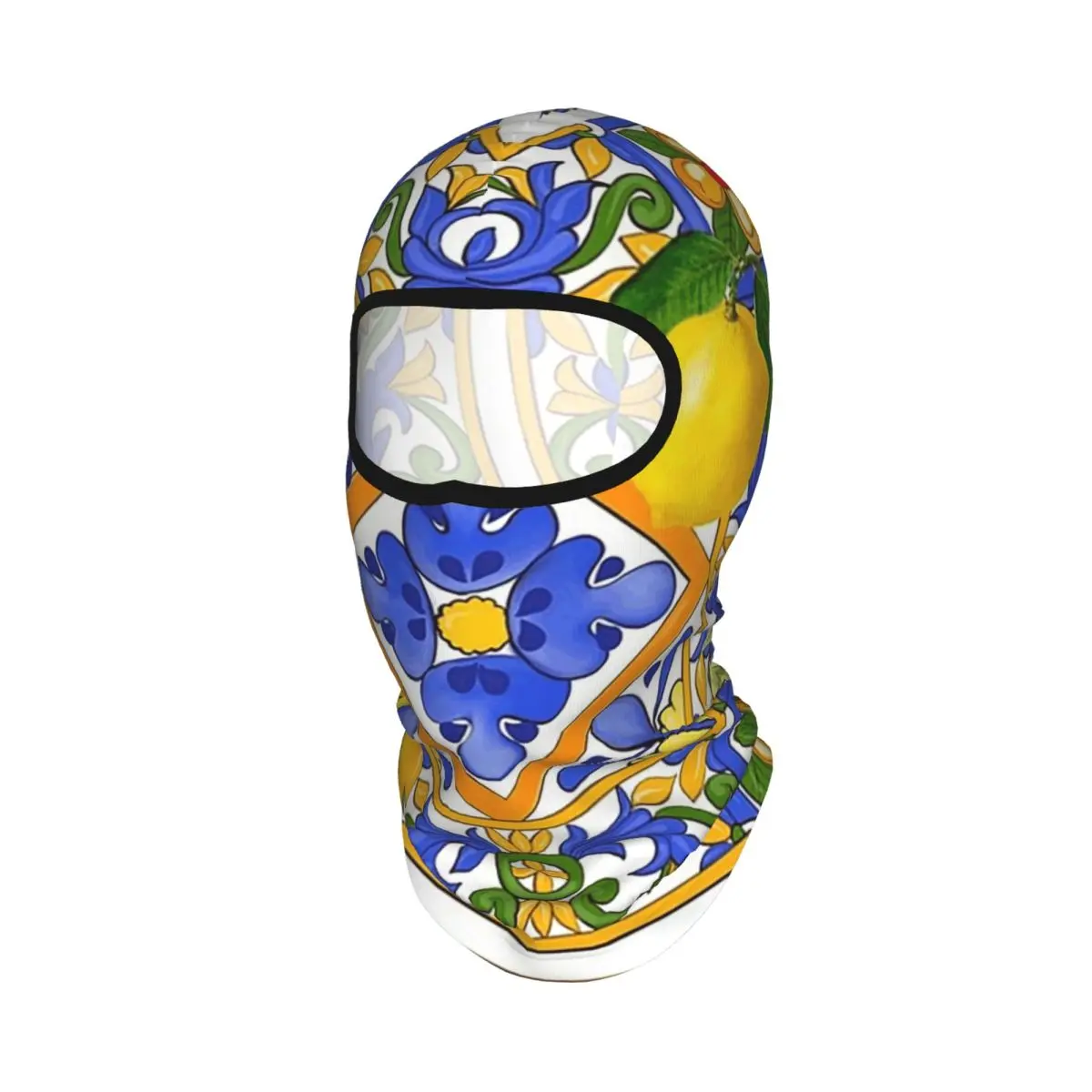 Summer ,Sicilian Tiles ,citrus,oranges Breathable Thin Balaclava Full Face Mask Sun Protection Neck Gaiter Motorcycle Cycling