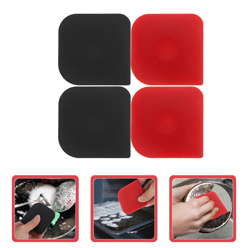 

4pcs Cream Tool Multi-Functional Kitchen Scraping Utensil For Cleaning Pots Slicing Bread Pan Cast Iron Skillet Plastic Cake