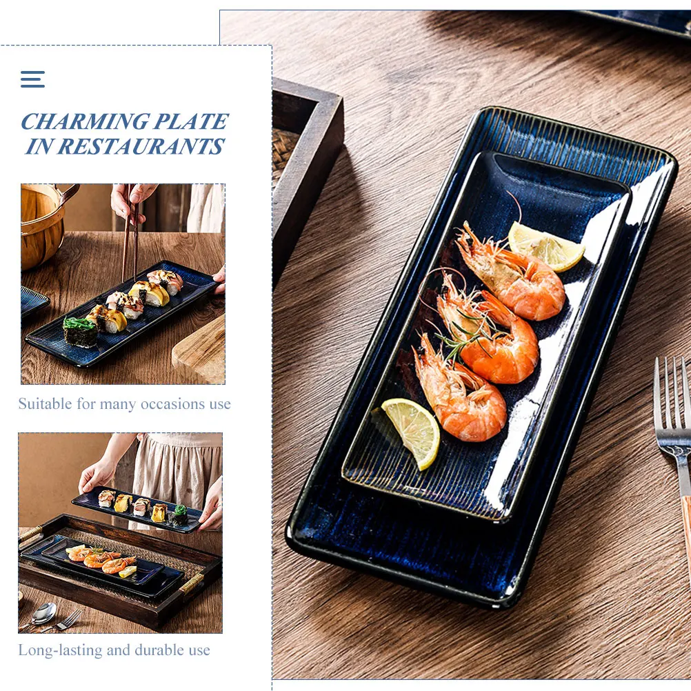 

Decorative Ceramic Sushi Tray Multi Use Elegant Natural Beauty Appetizers Desserts Sushi Delicacies Easy Clean