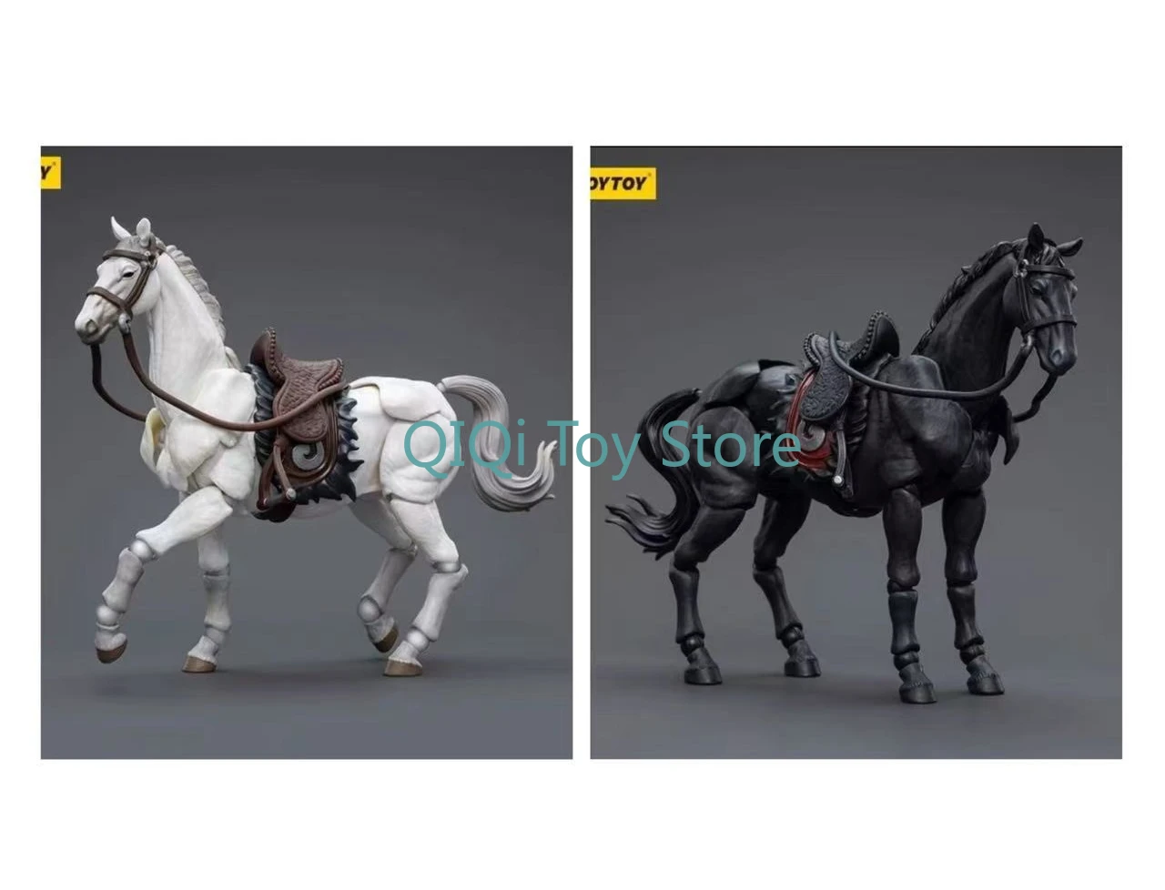 JOY TOY Seria Jianghu 1/18 Starożytny Koń Bojowy Czarno-Biały Model Pojazdu 3,75 cala Ręcznie Robiony Prezent Urodzinowy