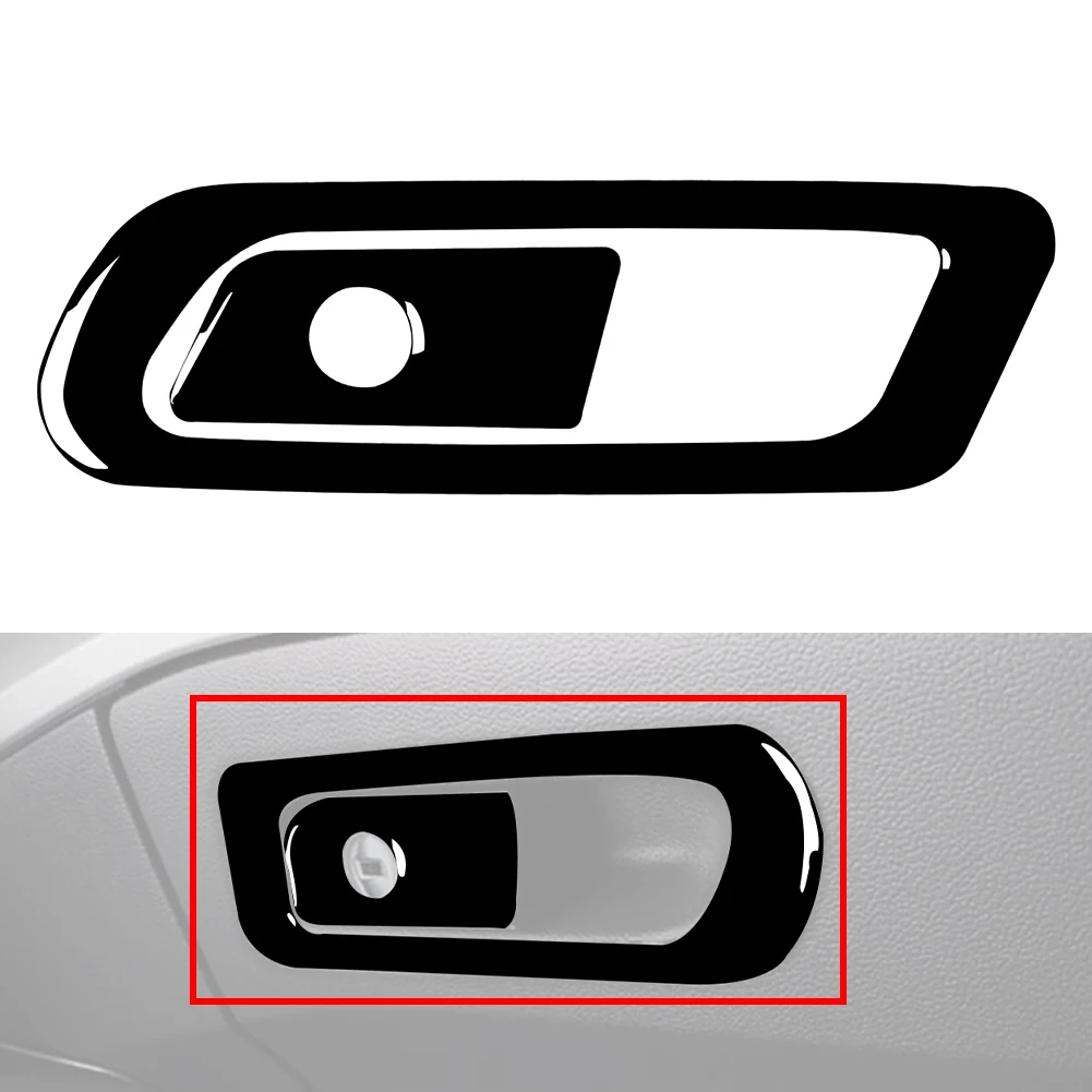 Copilot Glove Box Panel Switch Sticker Cover Handle Trim LHD For Audi A4 B9 2017-2023 ABS Piano Black