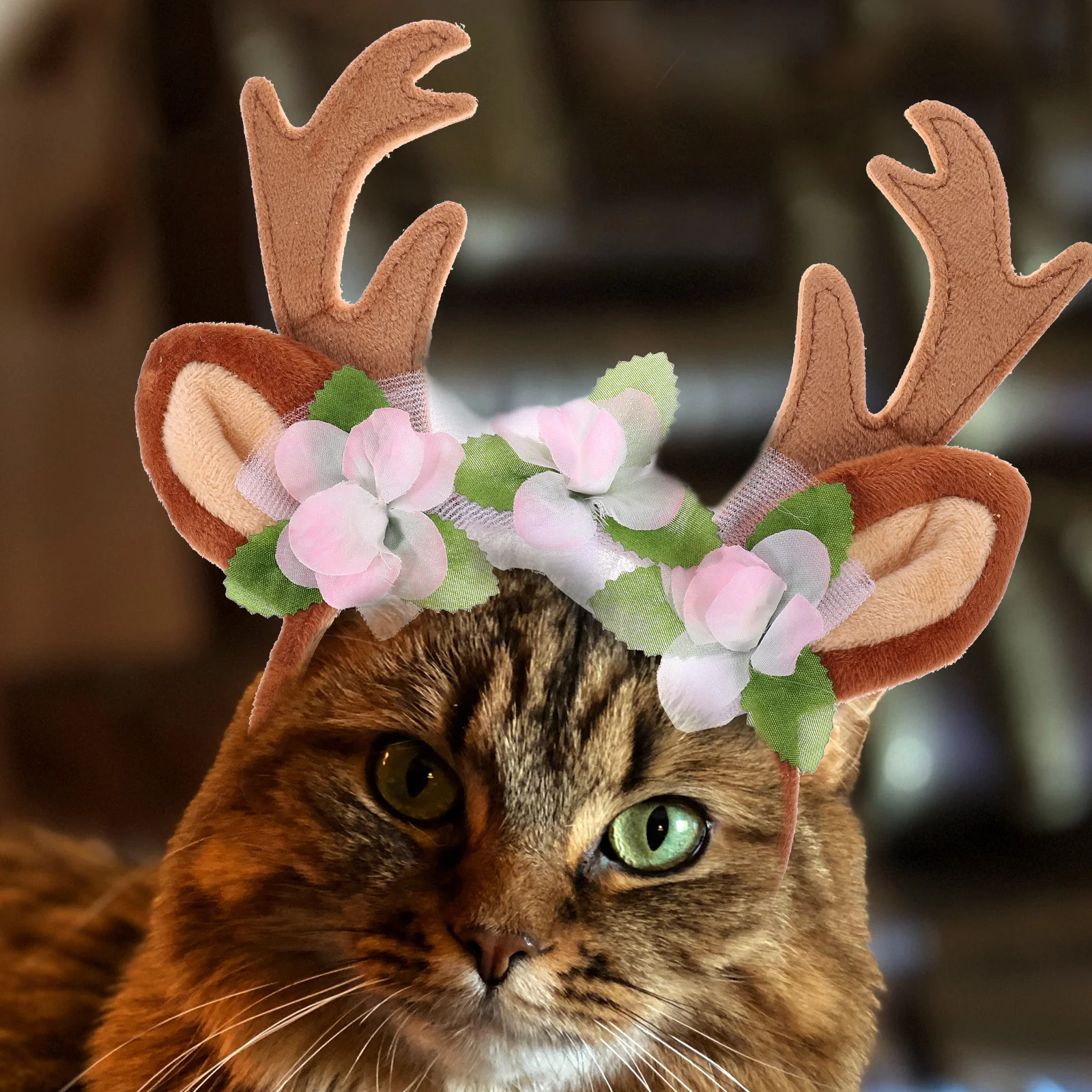 Christmas Pet Headband Dog Cat Deer Antlers Lightweight Fun Video Photo Shoots Pet Christmas Headband Dog Costume