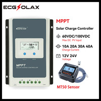 EPever 40A 30A 20A 10A MTTP Solar Charge Controller 12V 24V Auto Solar Panel Regulator with MT52 Remote Meter Tracer 4210AN-G3
