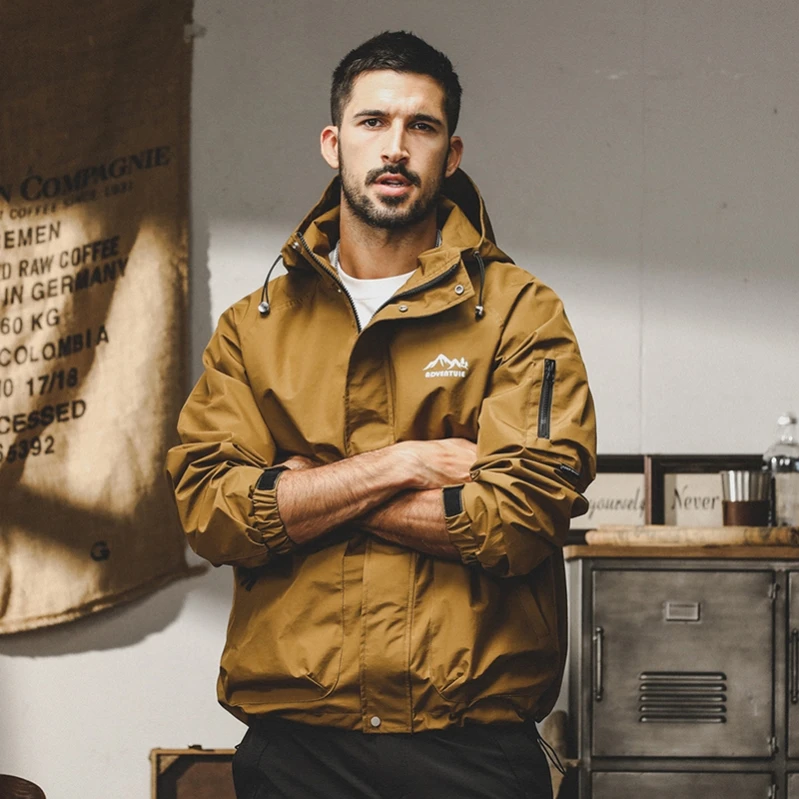 

Jarl Mountain Series Men's Spring Autumn Hooded Jaet Outdoor Commuting Functional Workwear Polyester Fiber Long Sve Z...